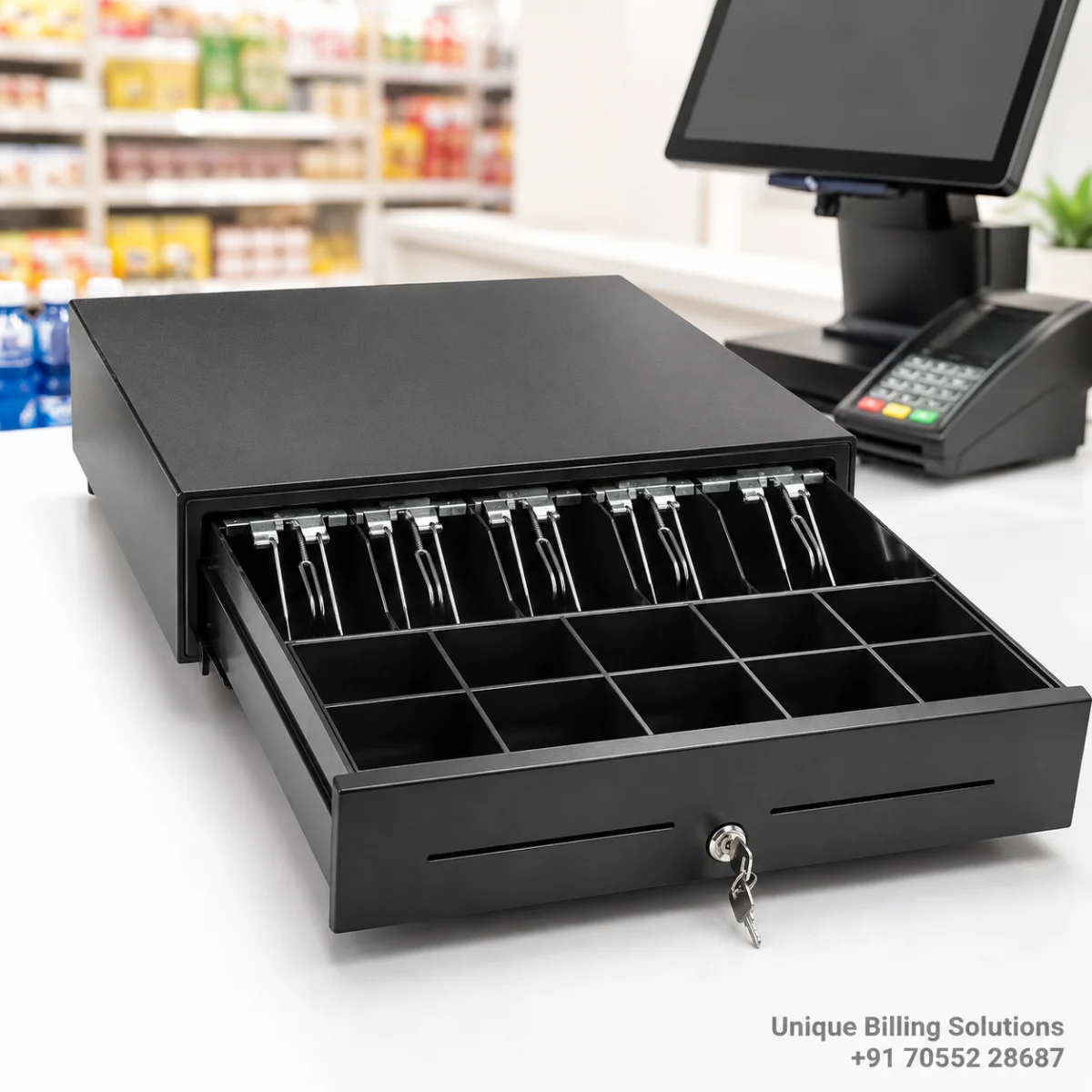 ZEKTRA ZK405A Cash Drawer with 5 Note and 8 Coin Compartments ZEKTRA ZK405A Cash Drawer with 5 Note and 8 Coin Compartments